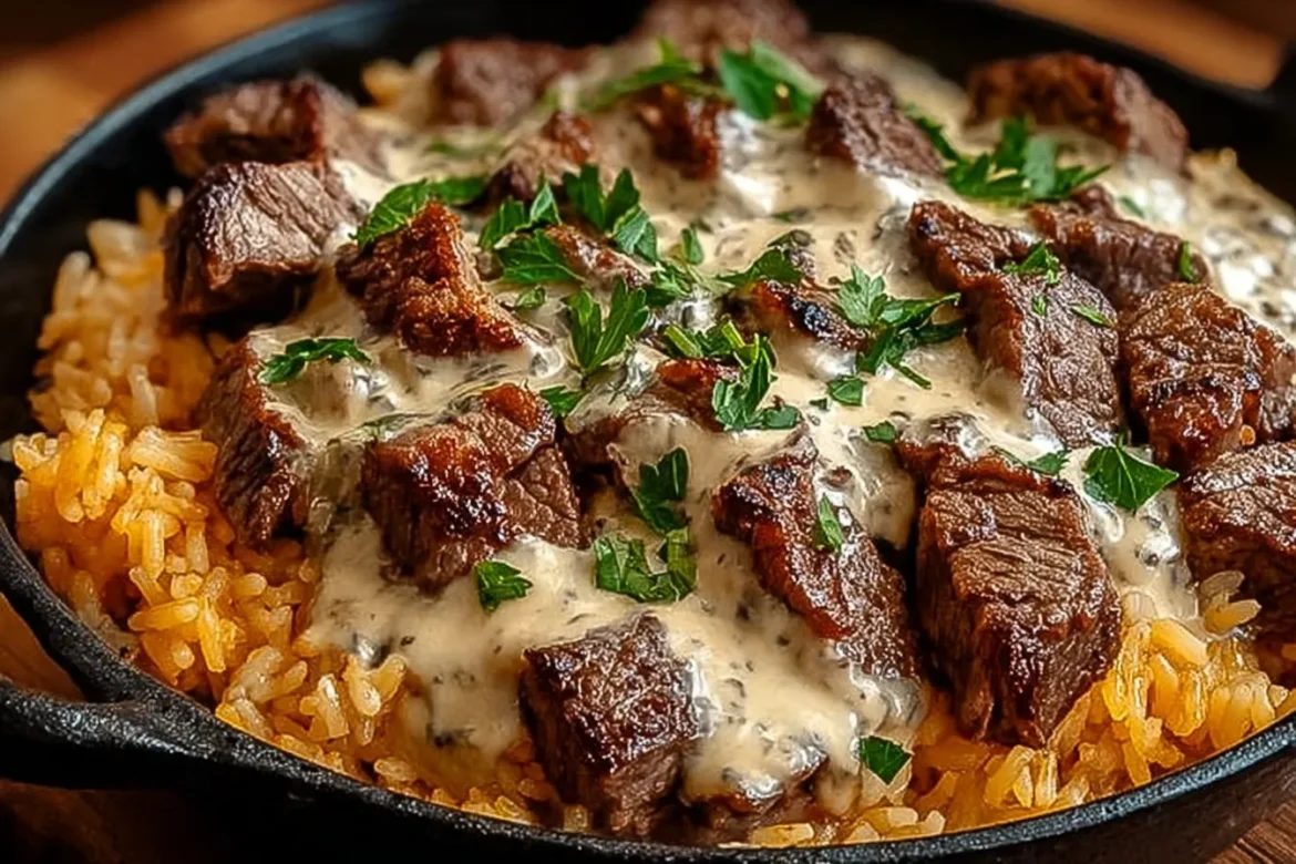 Cheesy Steak and Rice