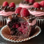 Raspberry Chocolate Lava Cupcakes