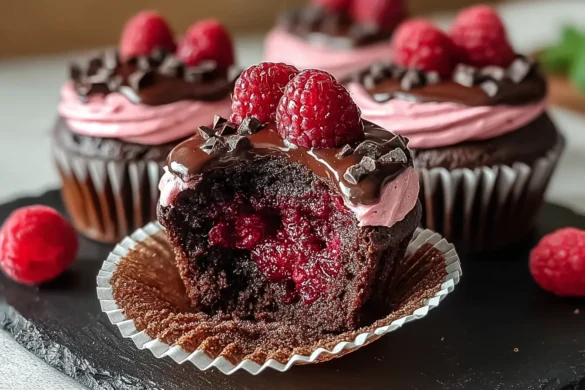 Raspberry Chocolate Lava Cupcakes
